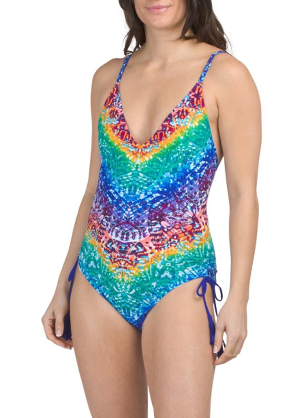 Skinny Dippers by Miraclesuit Rainbow One-piece Swimsuit womens size medium NWT